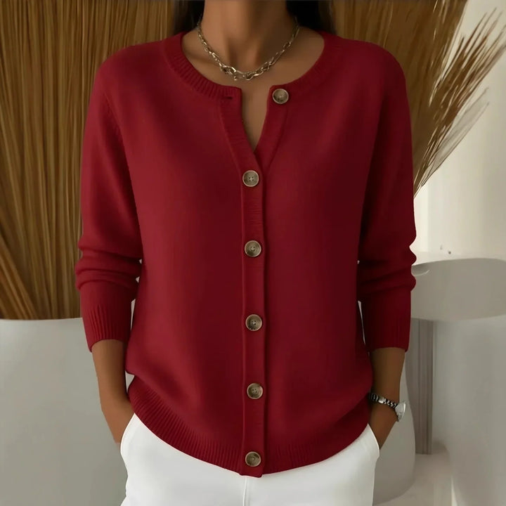 Anouska Notch Neck Buton Cardigan