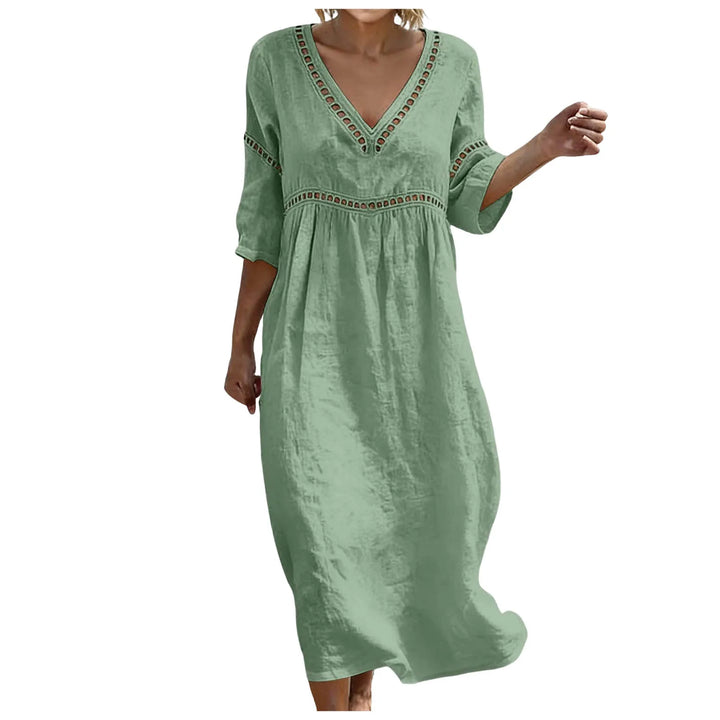 Galatea Embellished V Neck Boho Maxi Dress