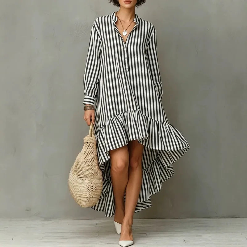 Marisette Stand Collar Midi Dress