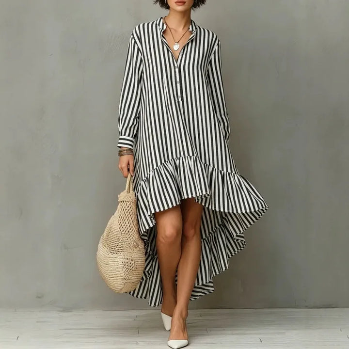Marisette Stand Collar Midi Dress