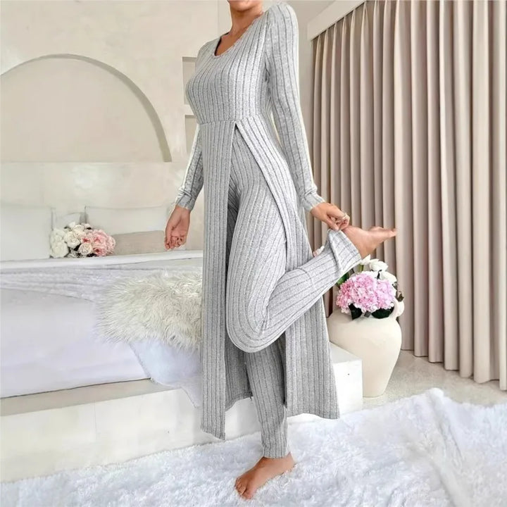 Celandine Ribbed Lounge Two Piece Set