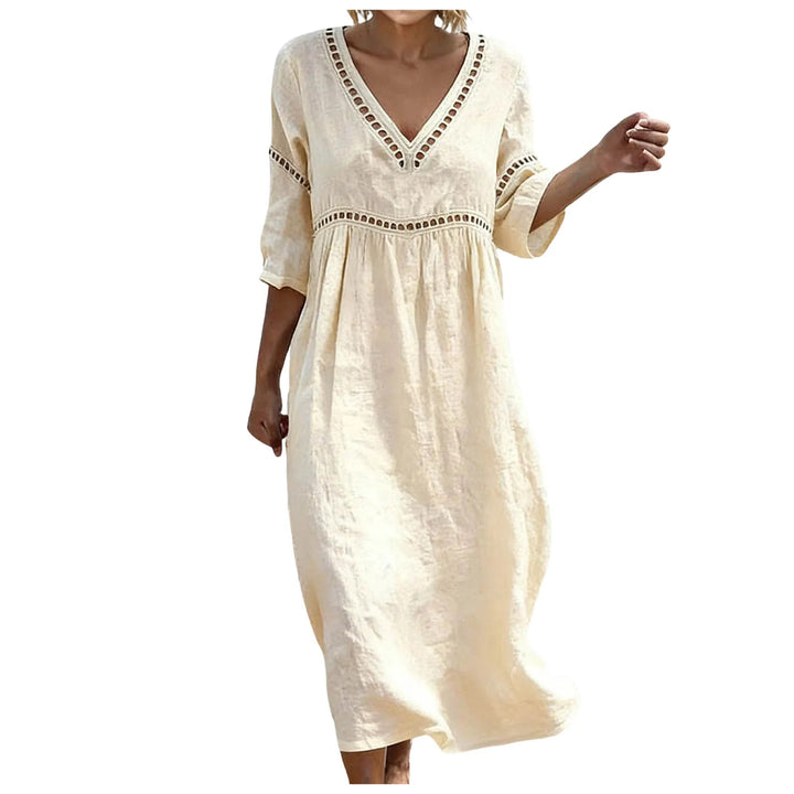 Galatea Embellished V Neck Boho Maxi Dress