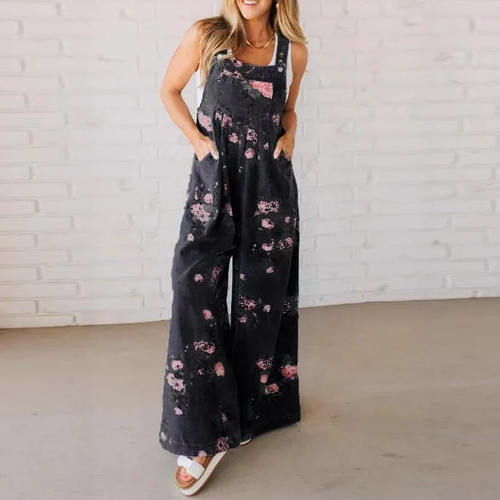 Azalea Elegant Floral Wide Leg Jumpsuit