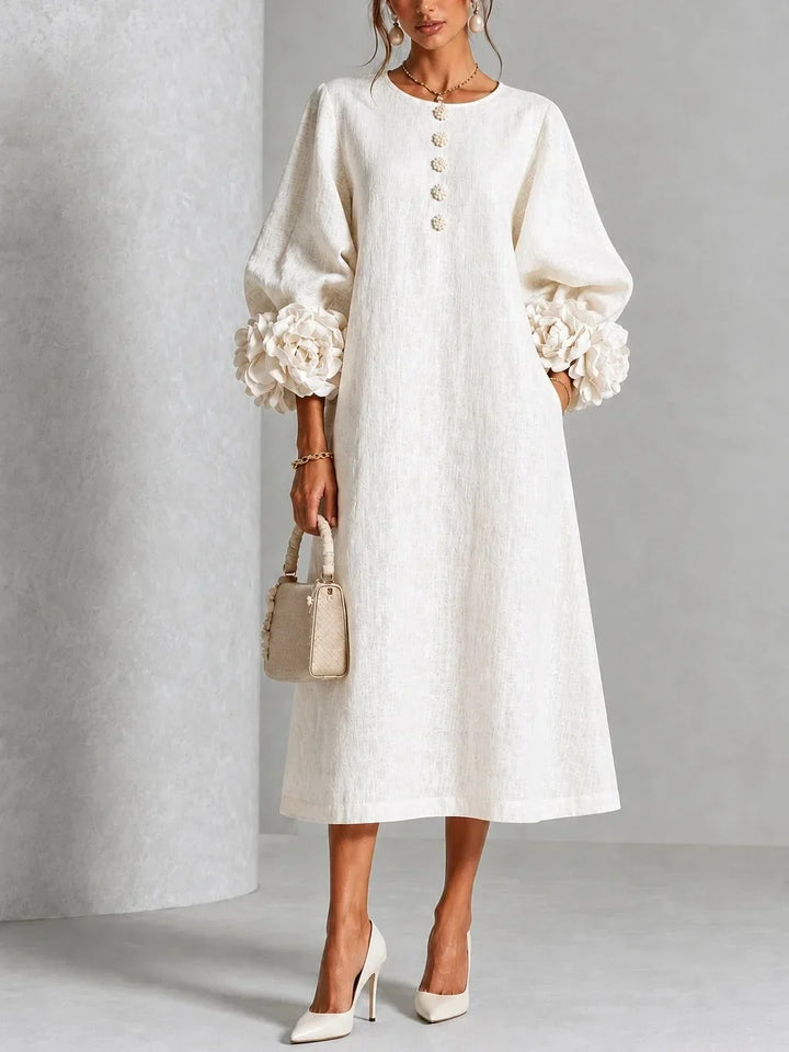 Coraline Lantern Sleeve Midi Dress