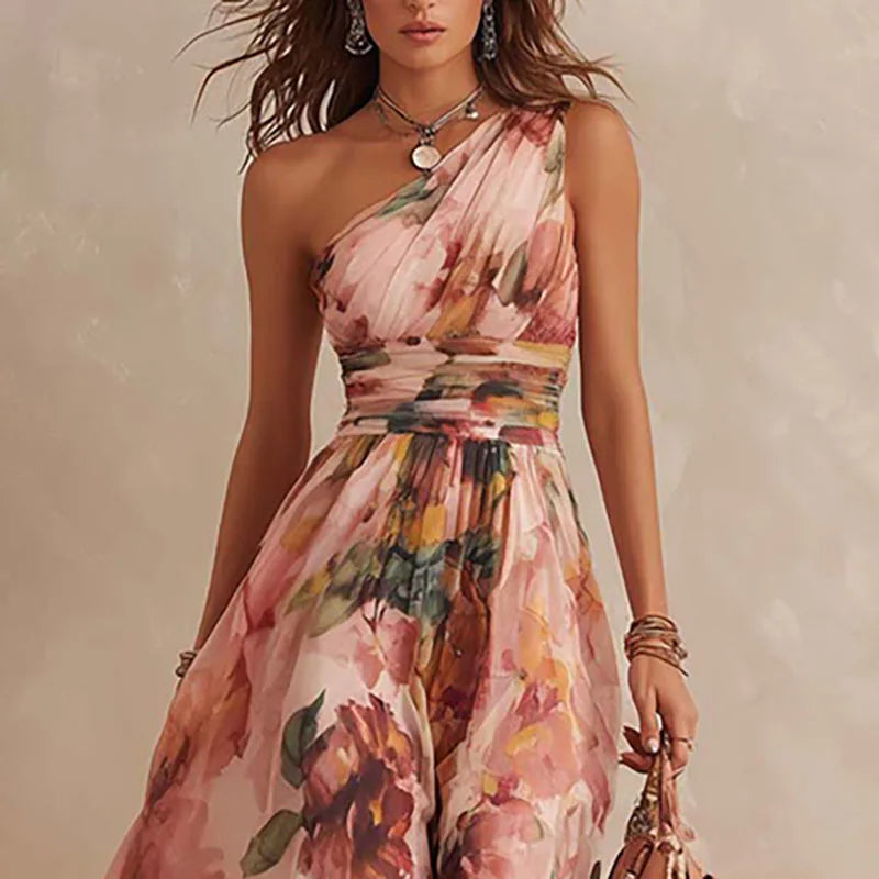 Marisela One Shoulder Maxi Dress