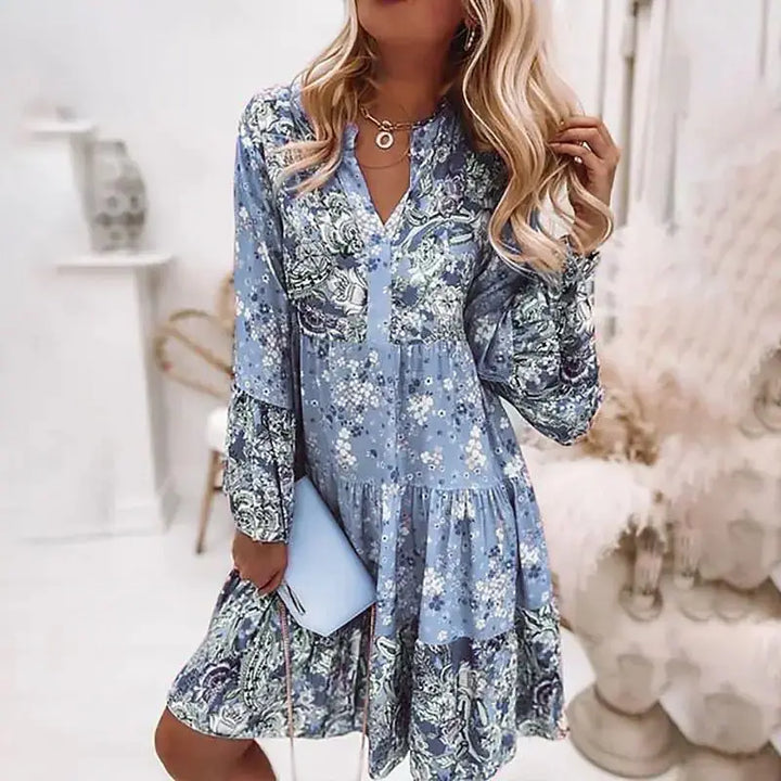 Vivian Boho Floral Mini Dress