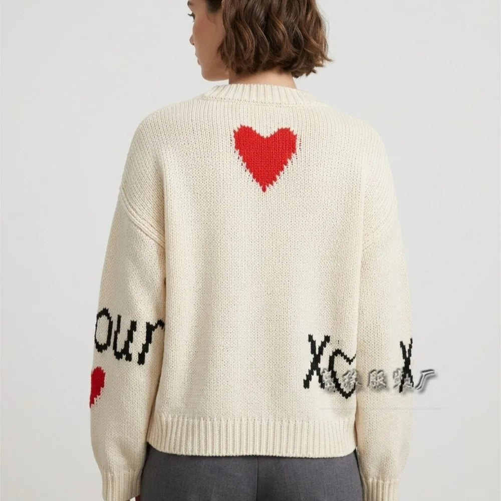 Elara Heart Knit Sweater