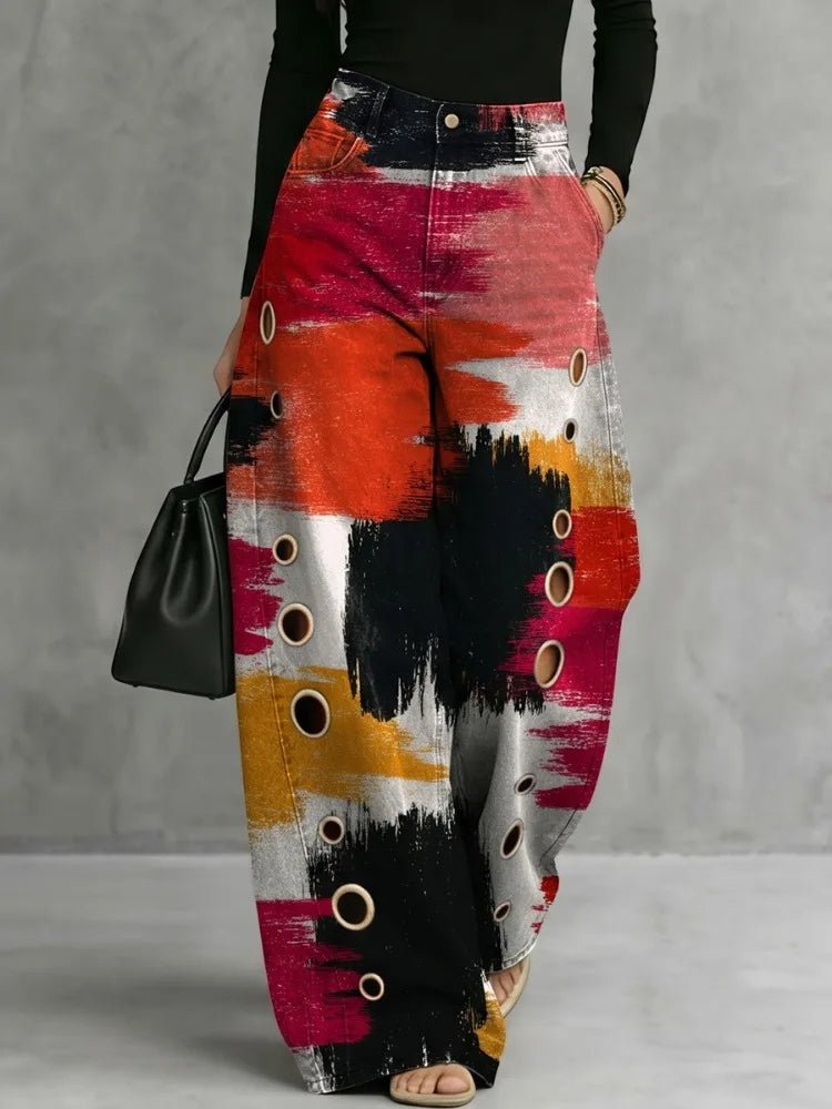 Vivana Printed Wide Leg Trousers