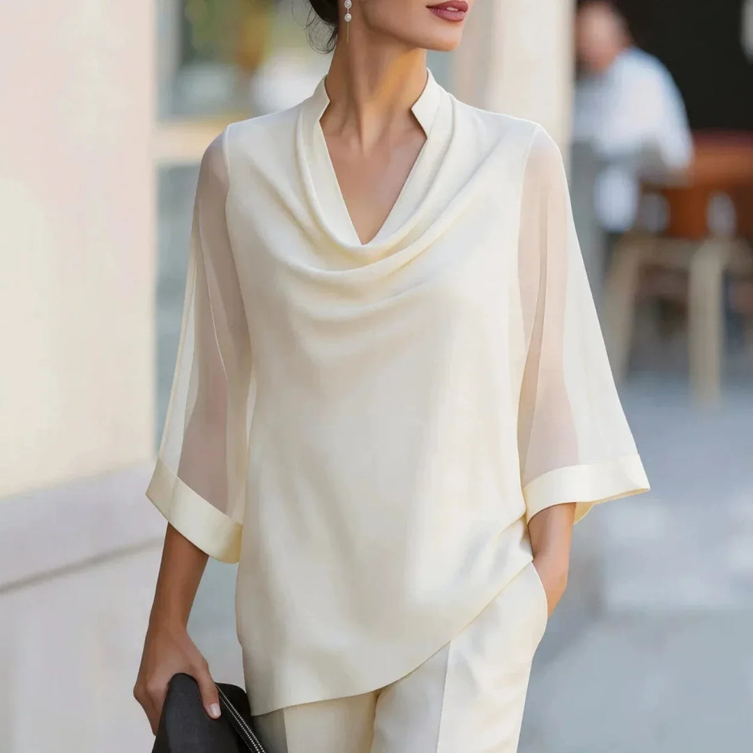 Liliana Draped Chiffon Blouse