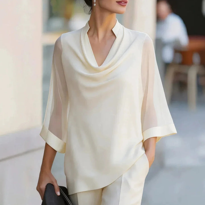 Liliana Draped Chiffon Blouse