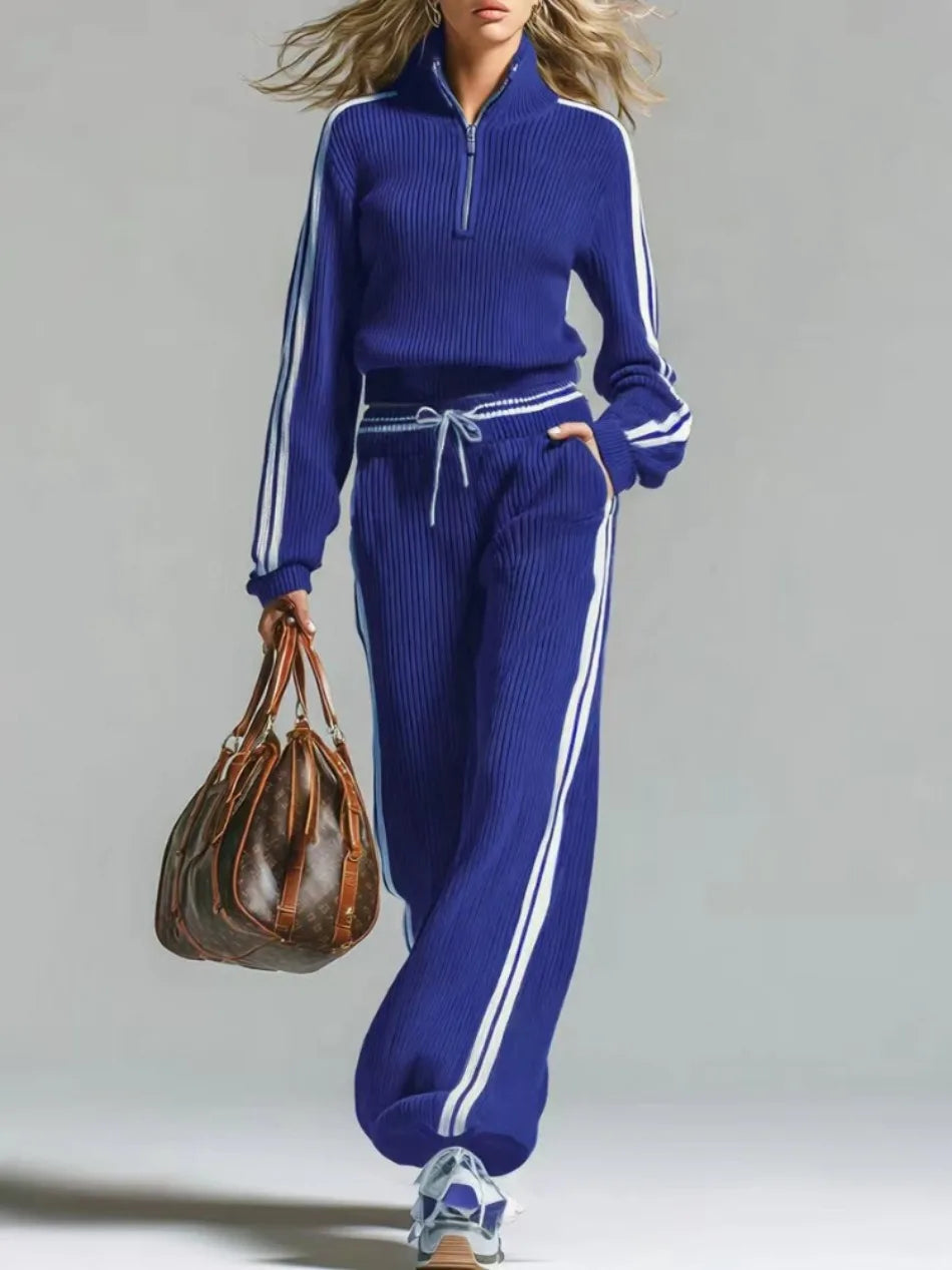 Amara Half Zip Ribbed Set