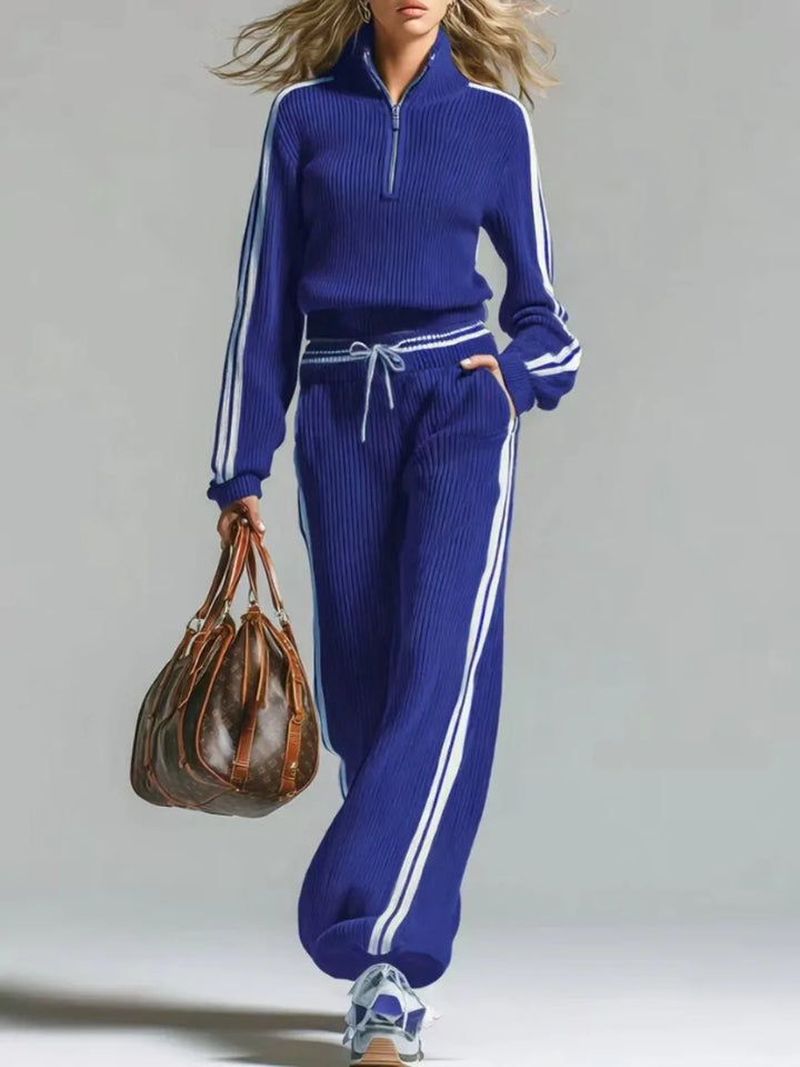 Amara Half Zip Ribbed Set