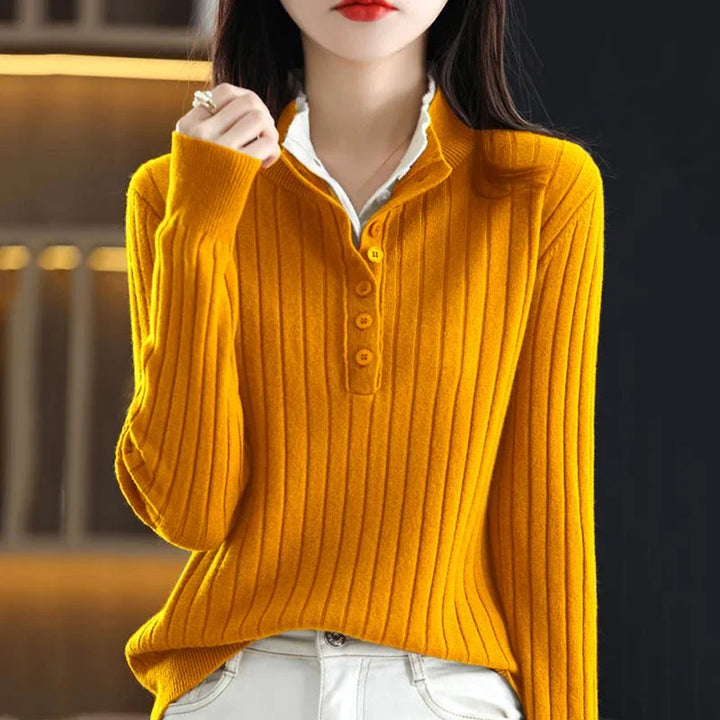Marlena Button Up Ribbed Sweater