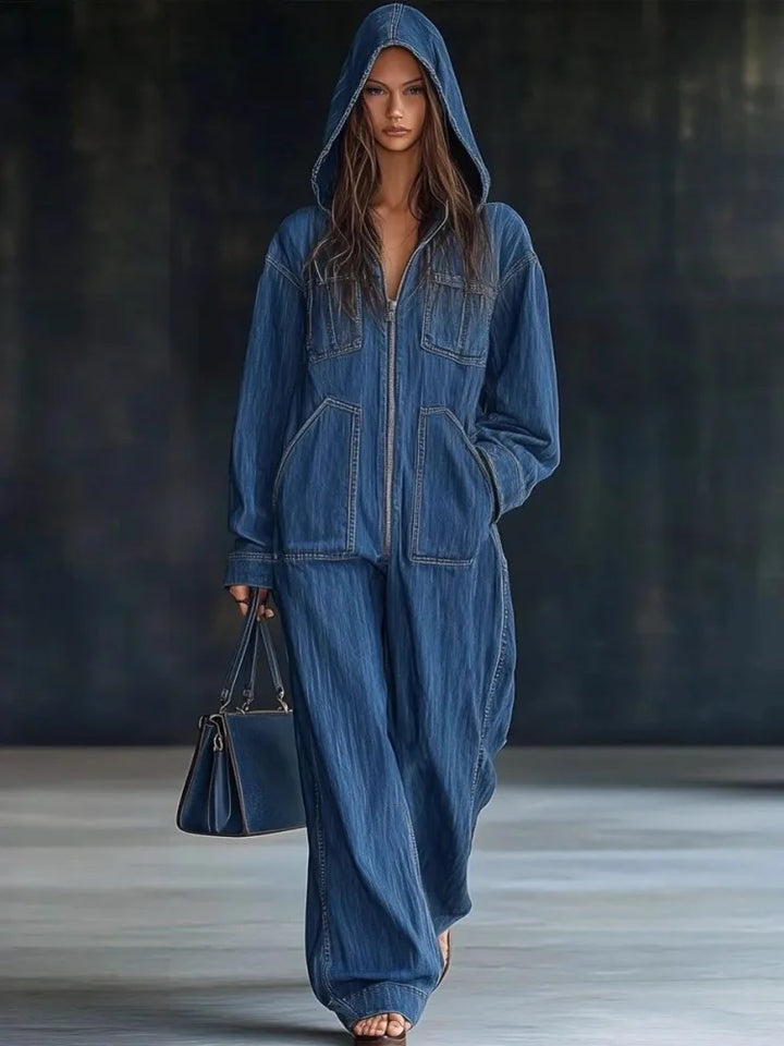 Palmer Hooded Denim Jumpsuit
