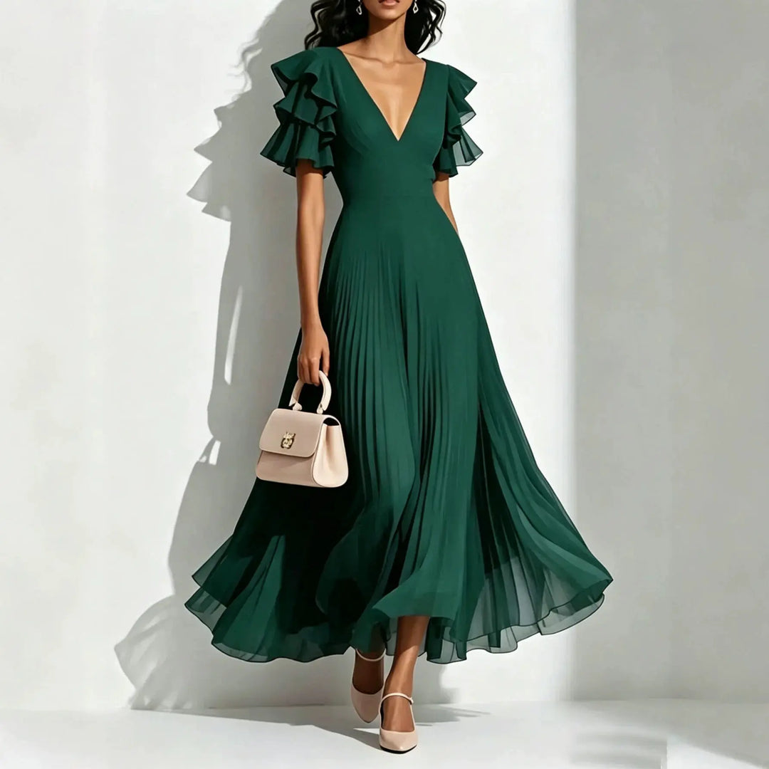 Elara Pleated Maxi Dress
