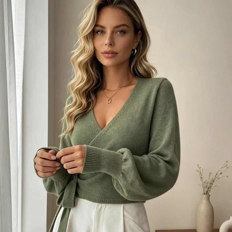 Selene Wrap Front Sweater