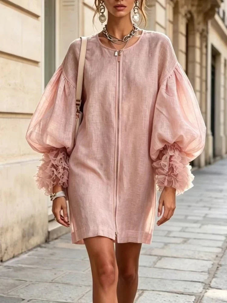 Adalyn Balloon Sleeve Mini Dress
