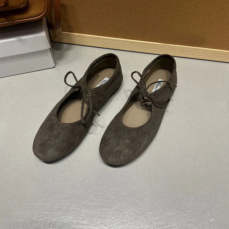 Carys Suede Butterfly Knot Flats