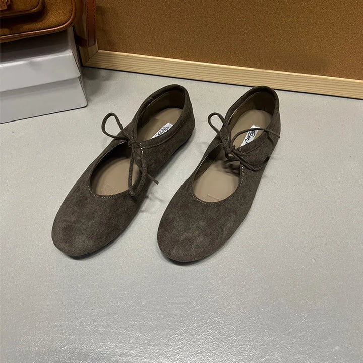 Carys Suede Butterfly Knot Flats
