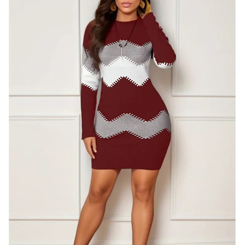 Ines Chevron Knit Dress