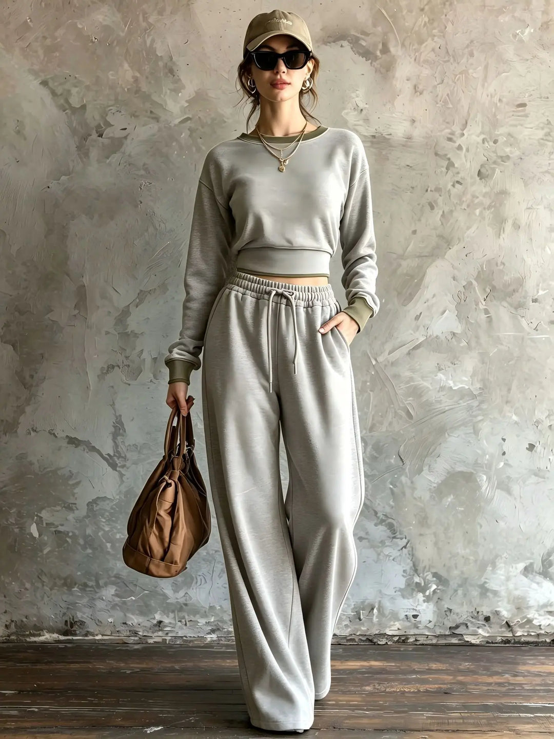 Maren Contrast Trim Sweatshirt Set
