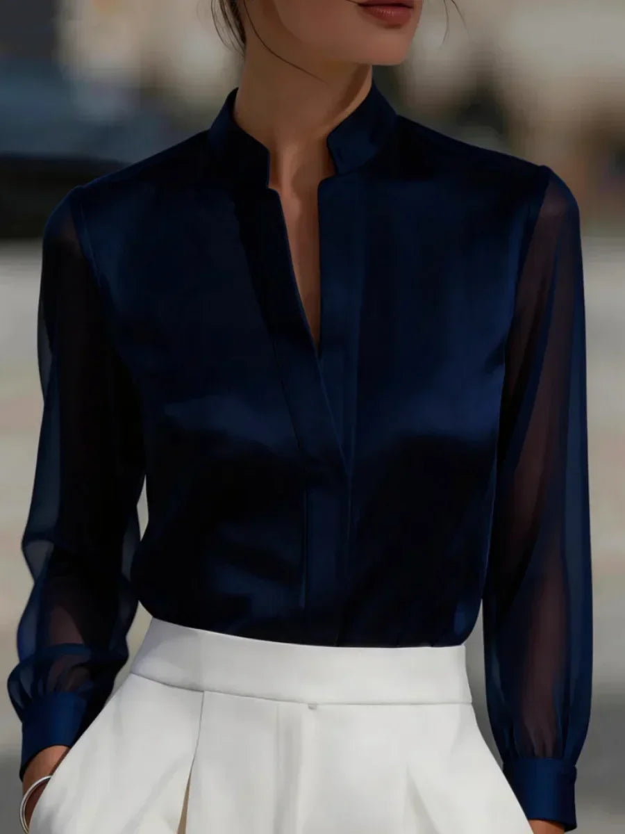 Ainsley Satin Sheer Blouse