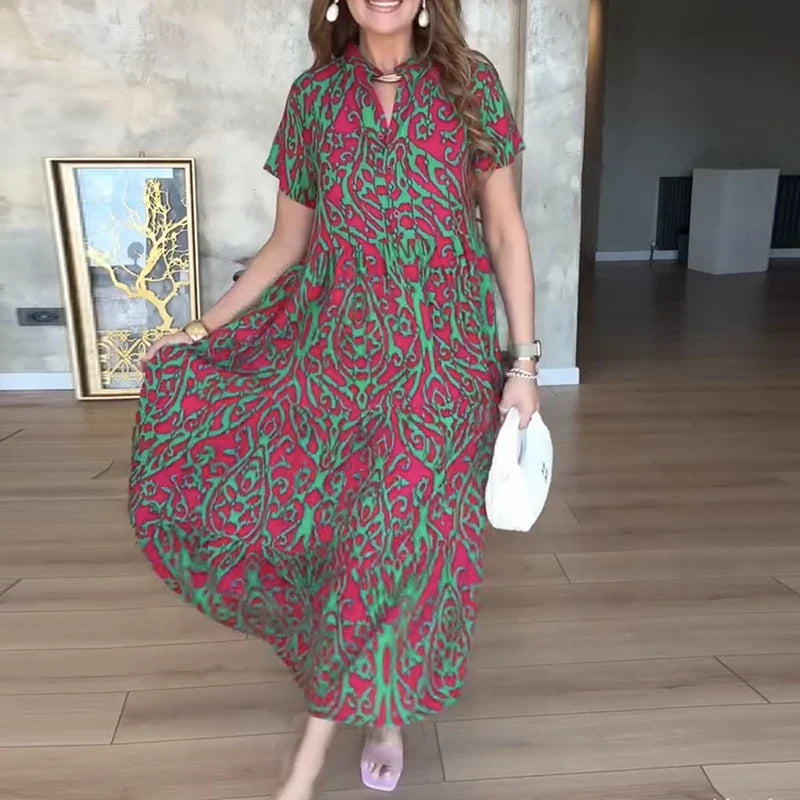 Brenza Printed Pocket Maxi Dress