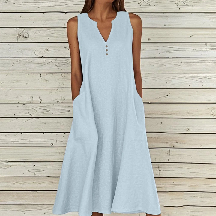 Avery Effortless V Neck Midi Dress
