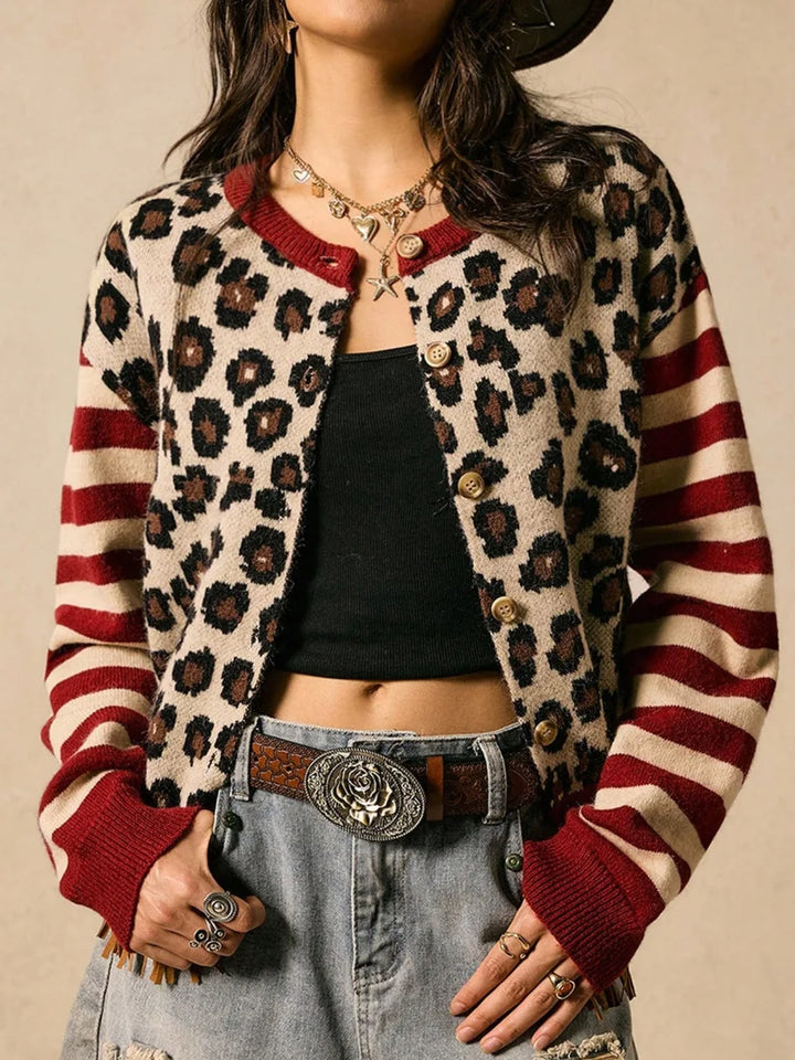 Sidonie Leopard Print Cardigan