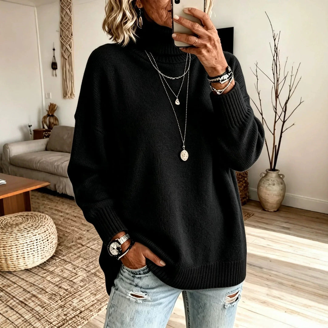 Genevieve Ribbed Turtleneck Sweater