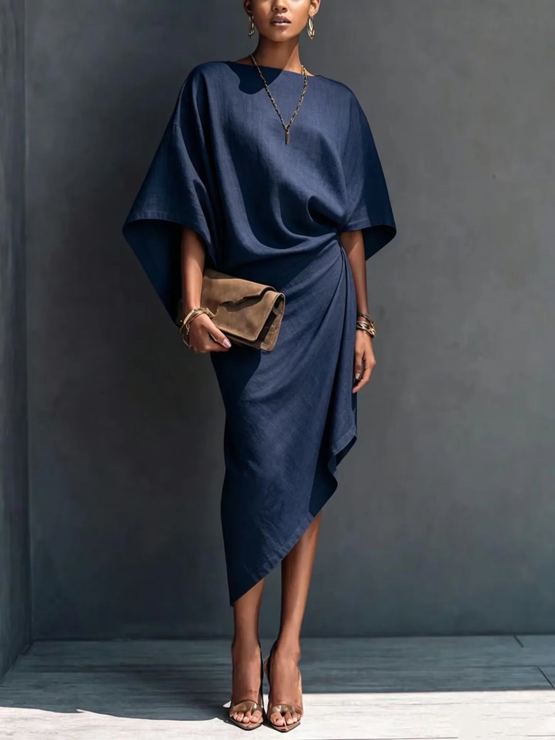 Thalia Batwing Sleeve Midi Dress