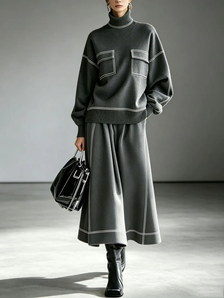 Julia Turtleneck Skirt Set