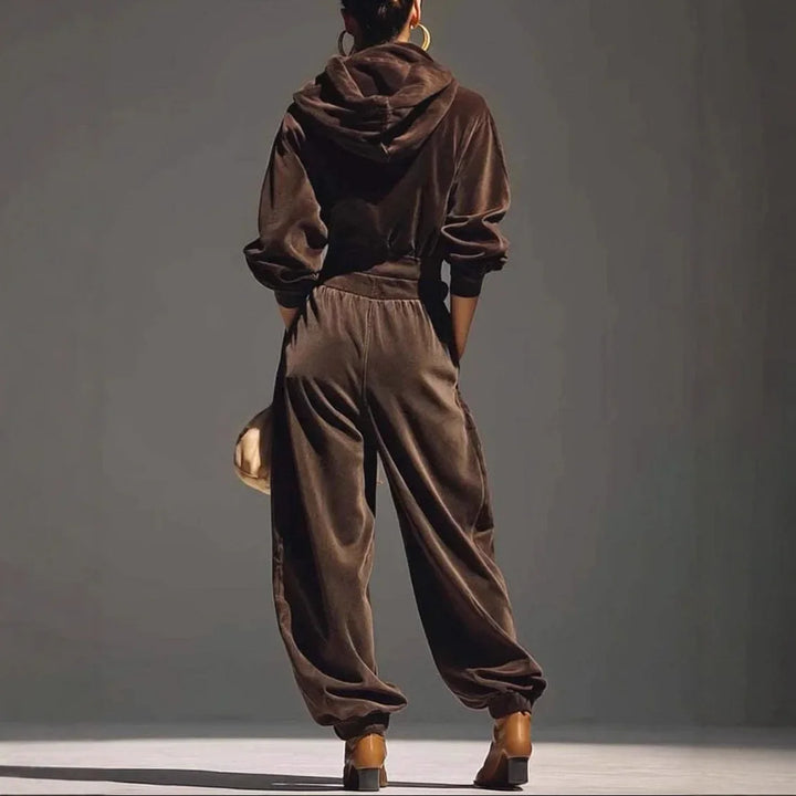 Adelina Draped Hood Velvet Set