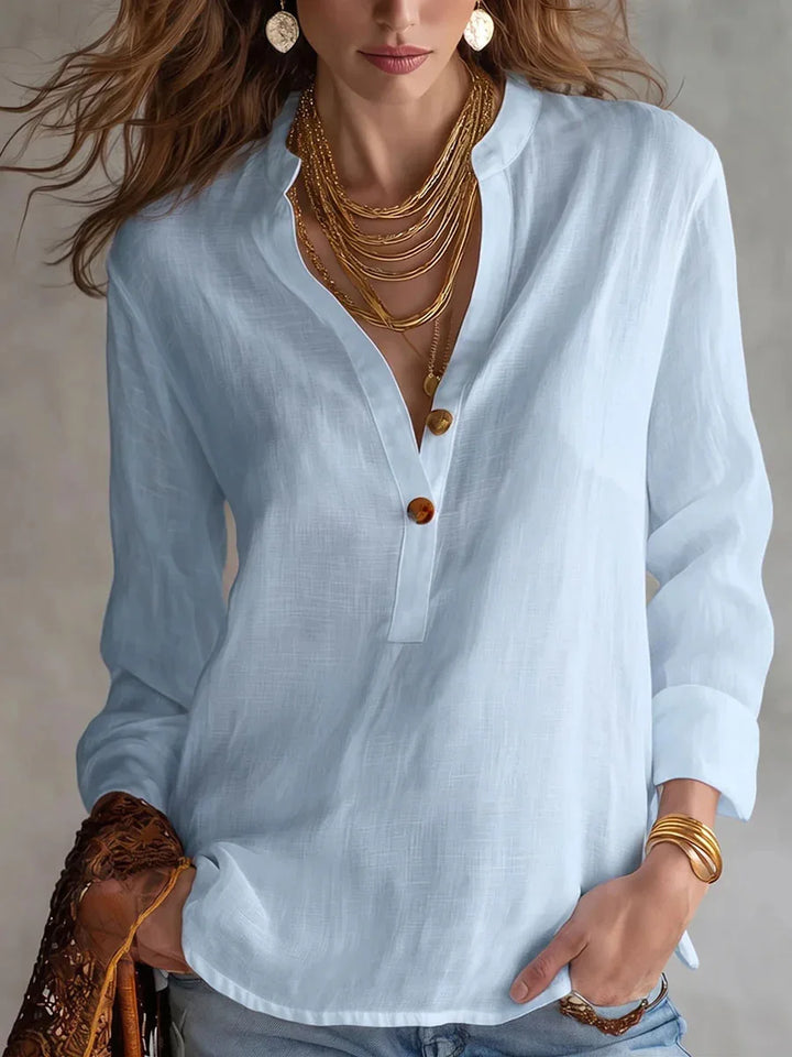 Amelia Breathable Linen Blend Blouse