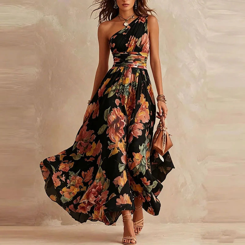 Marisela One Shoulder Maxi Dress