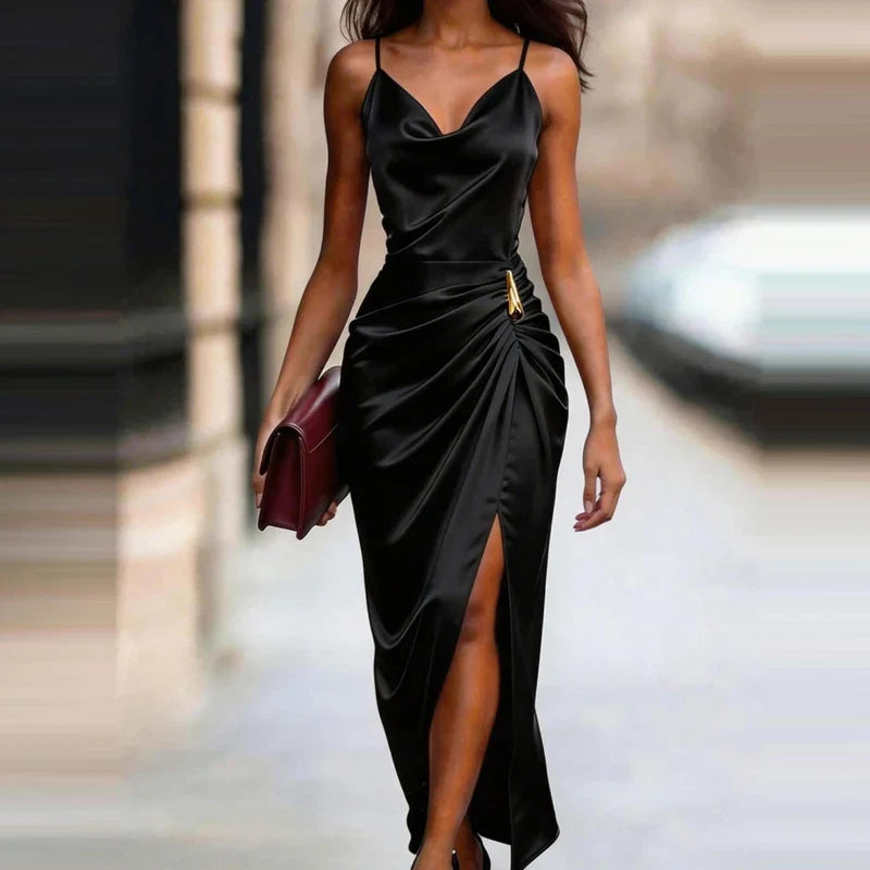 Beatrice Satin Cowl Maxi Dress