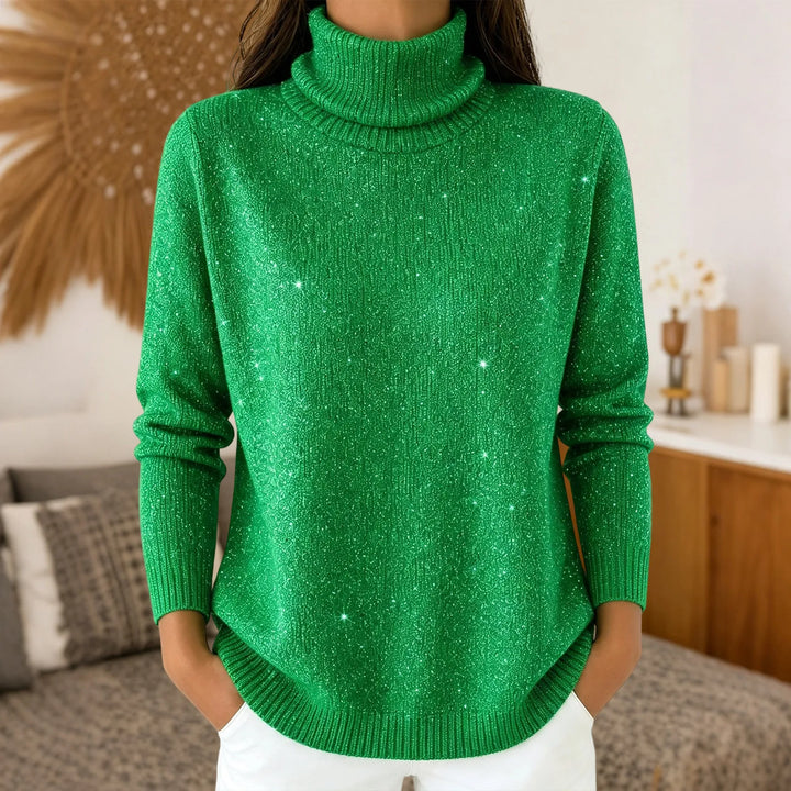 Isolde Turtleneck Shimmer Sweater