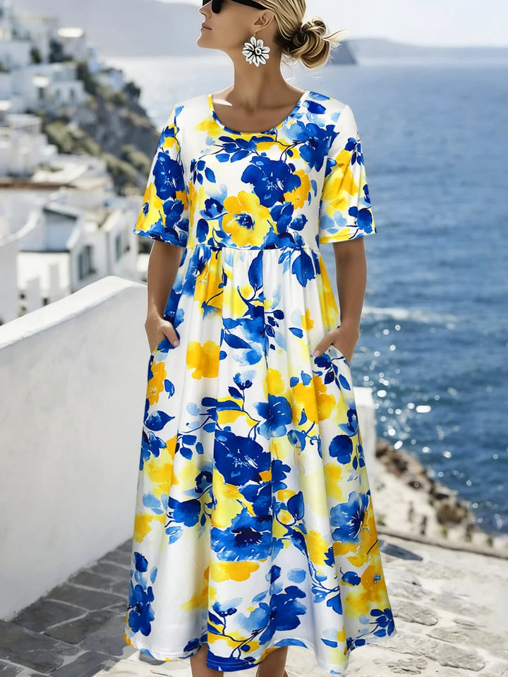 Lynna Floral Pocket Midi Dress