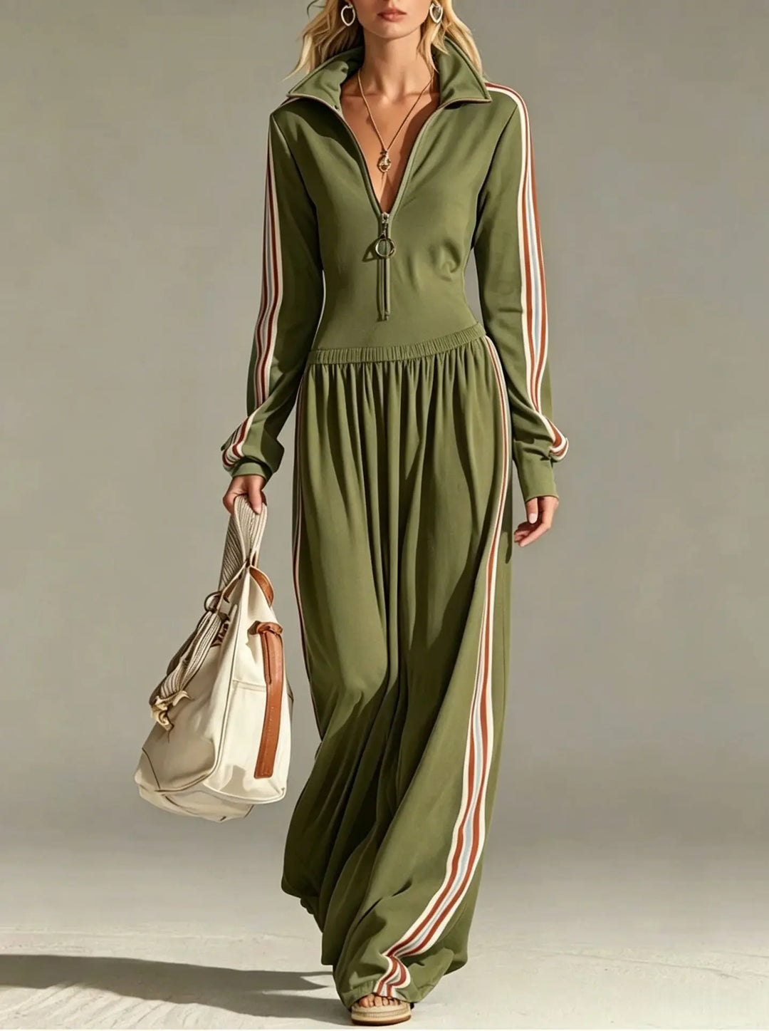 Brenna Activewear Stripe Jumpsuit
