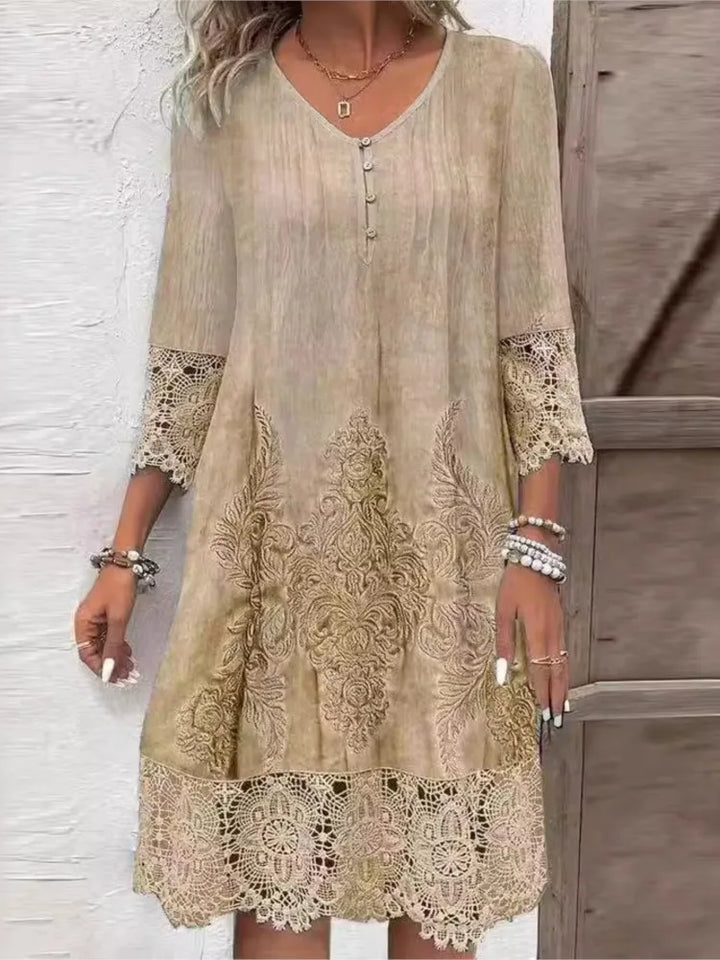 Lena Lace Trim Maxi Dress