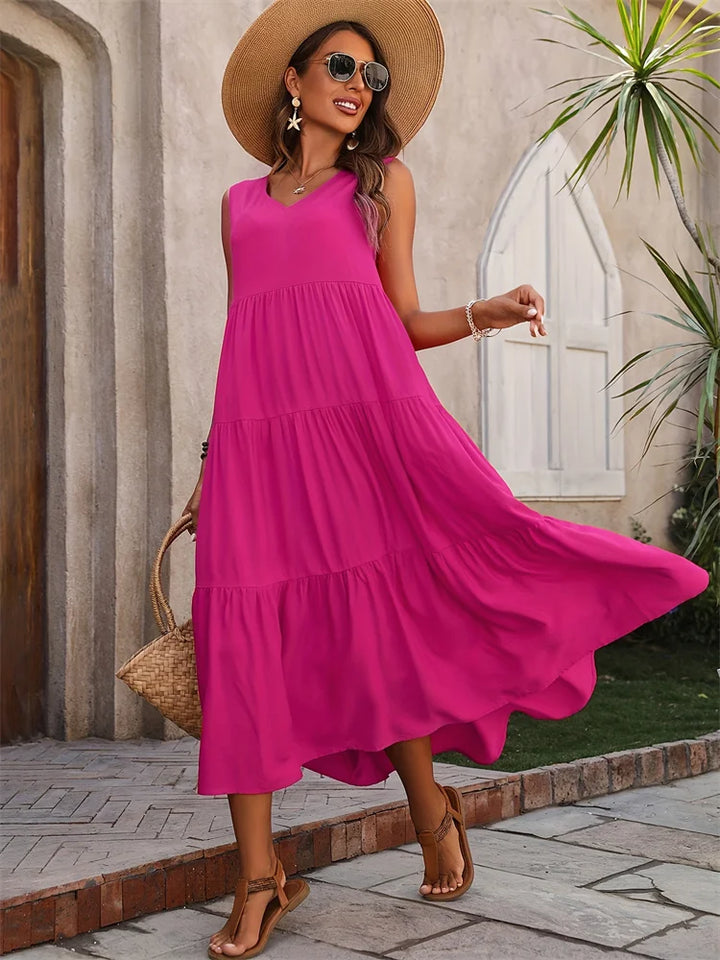 Amanda Sleeveless Tiered Maxi Dress