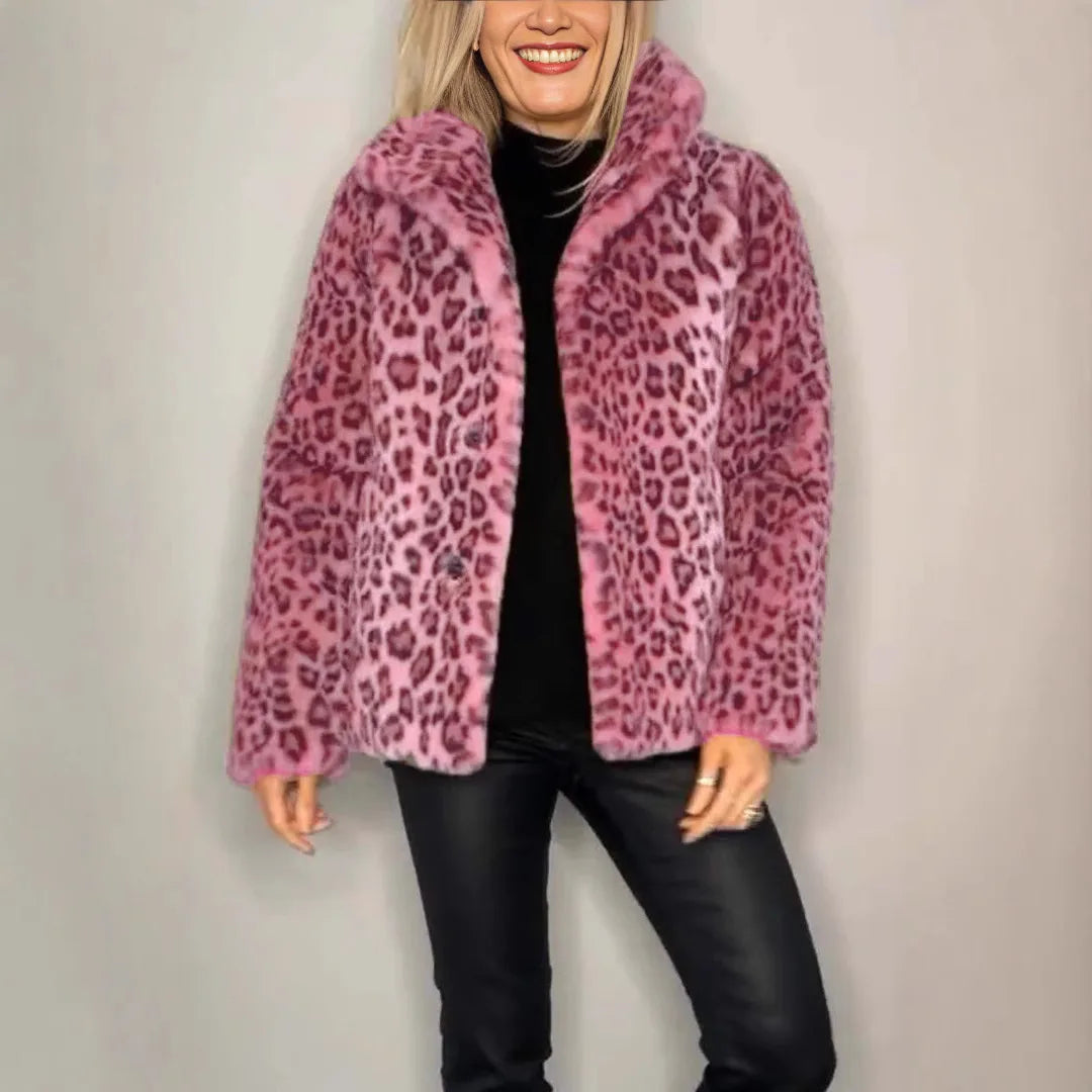 Talitha Turn Down Leopard Coat
