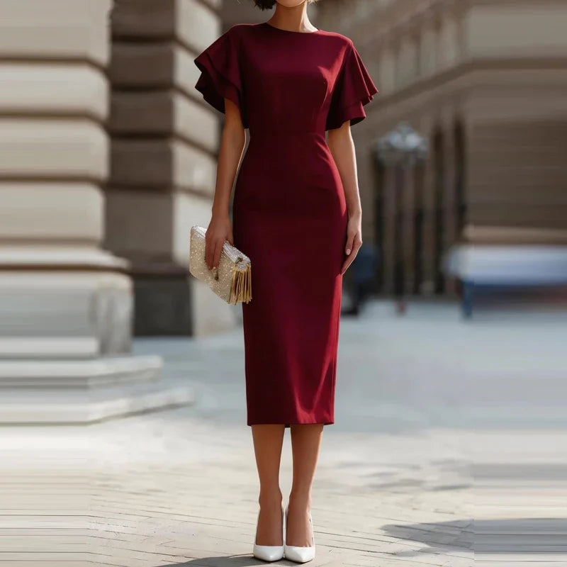 Dania Ruffle Sleeve Midi Dress