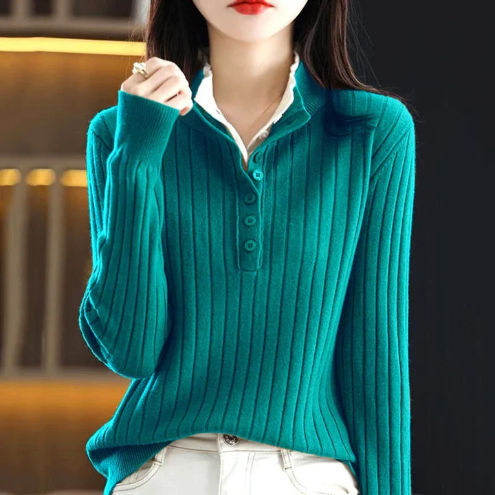 Marlena Button Up Ribbed Sweater