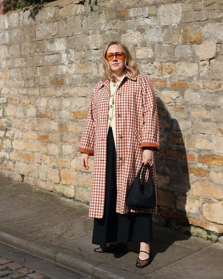 Hazel Gingham Trench Coat