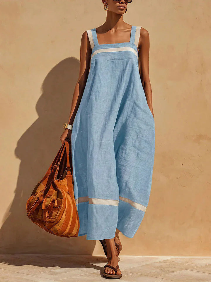 Vera Breathable Linen Slip Midi Dress