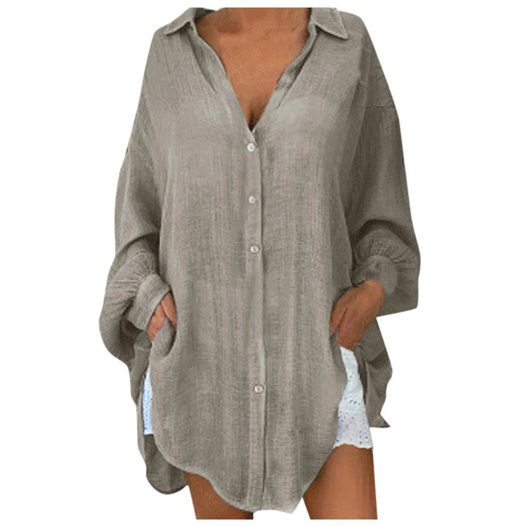 Collette Button Front Tunic Blouse