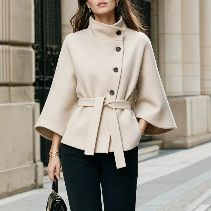 Valentina Belted Waist Cape Coat