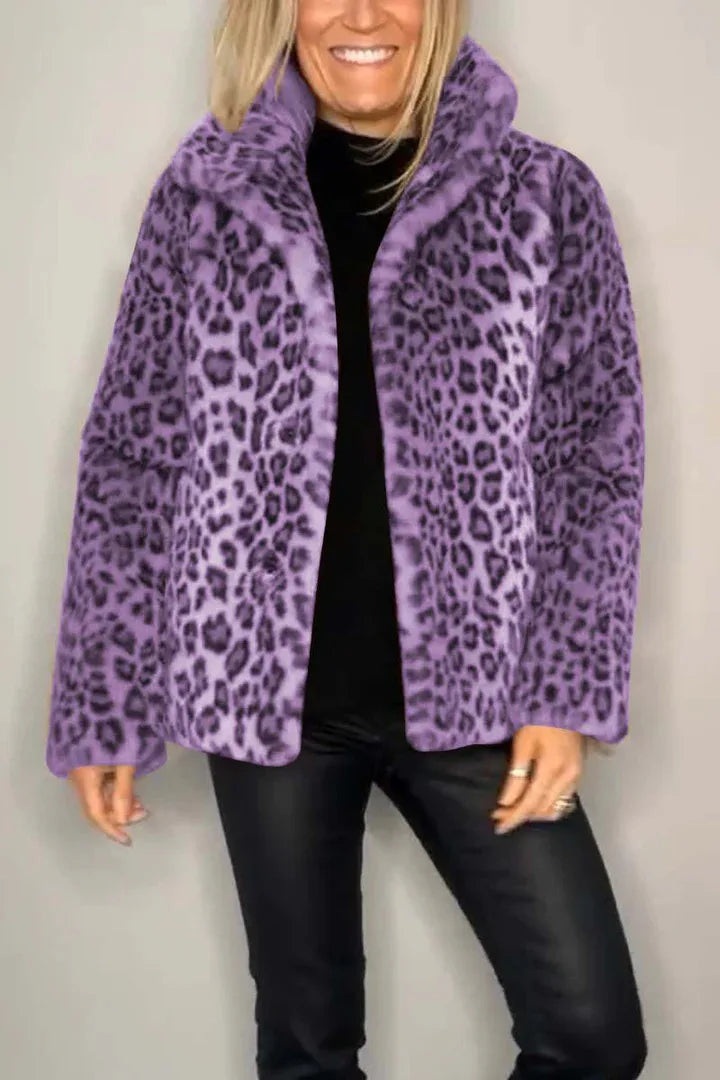 Talitha Turn Down Leopard Coat