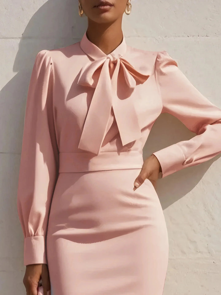Solana Bow Neck Midi Dress